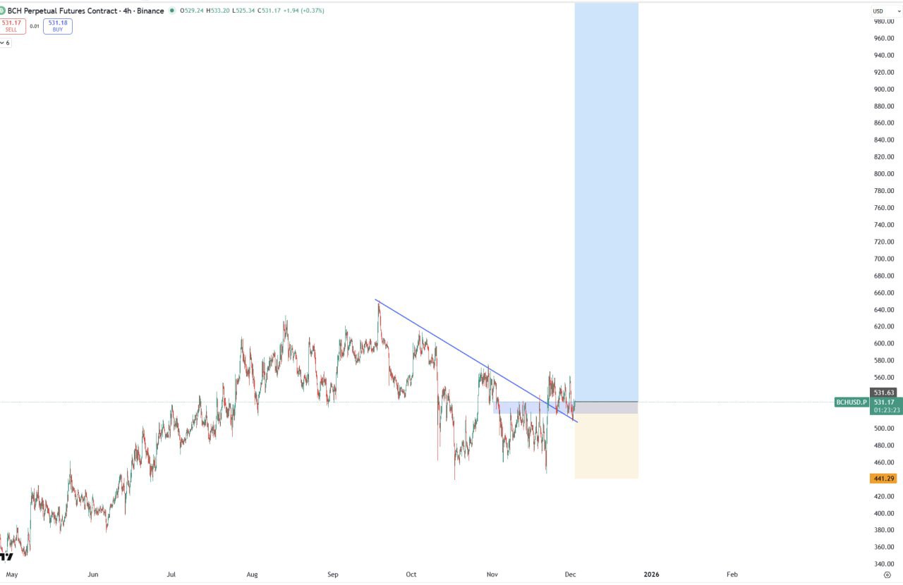 BCH — сигнал на добавление: вход ~531, цель ~960