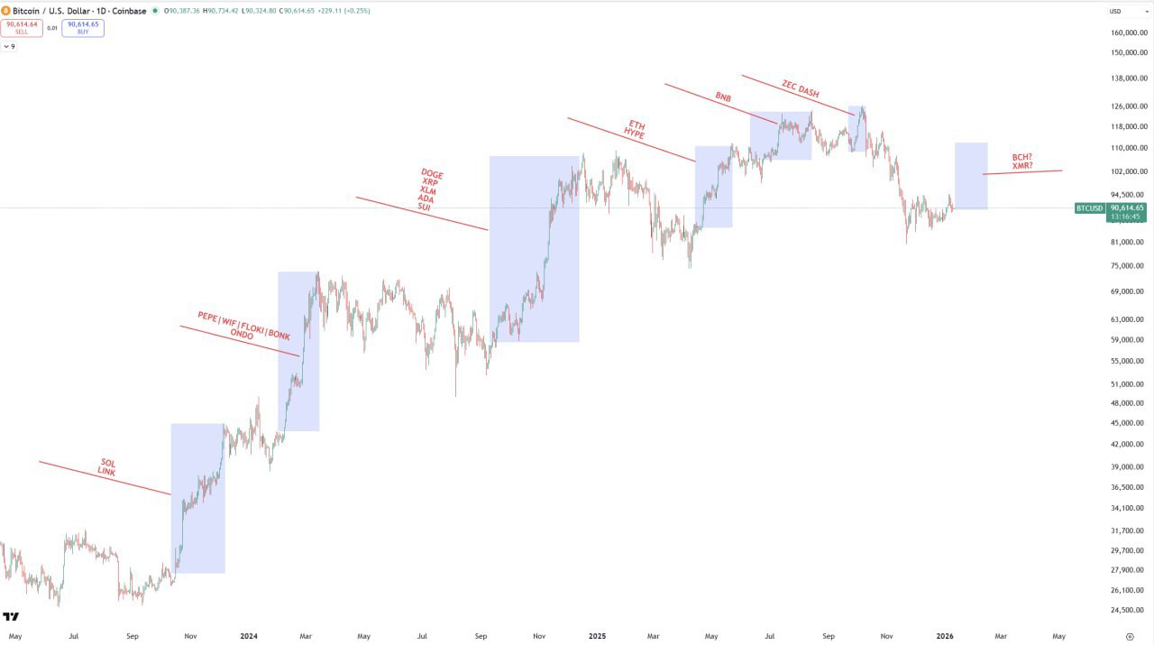 Мид‑ и крупные монеты: BCH и XMR
